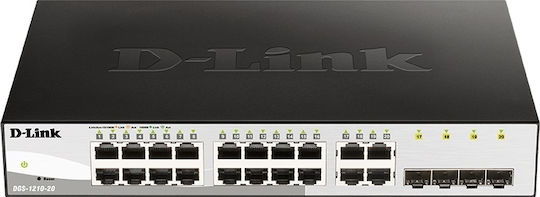 D-Link DGS-1210-20/E v1 Managed L2 Switch με 20 Θύρες Gigabit (1Gbps) Ethernet και 4 SFP Θύρες