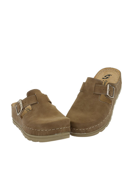 Comfort Way Shoes Γυναικεία Ανατομικά Σαμπό Καφέ
