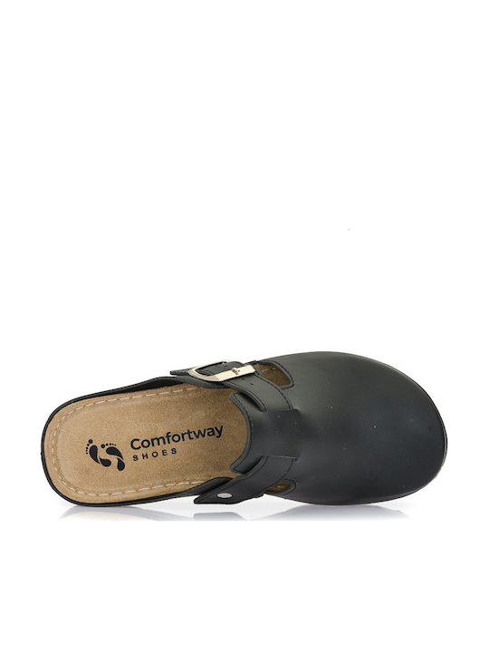 Comfort Way Shoes Γυναικεία Ανατομικά Σαμπό Μαύρα