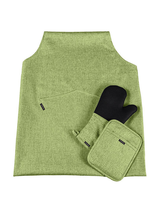 Guy Laroche Cook Set Ποδιά Κουζίνας με Πιάστρα και Πετσέτα Πράσινη 1110008622303 5τμχ