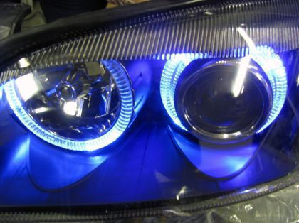 Front Lights Angel Eyes VW Golf IV R32 Chrome Without H7 Bulbs Set 2 Pieces