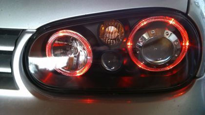 Front Lights Angel Eyes VW Golf IV R32 Chrome Without H7 Bulbs Set 2 Pieces