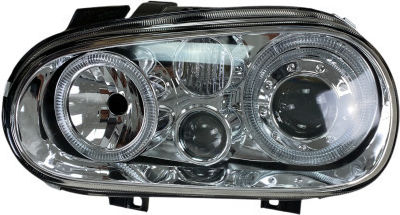 Front Lights Angel Eyes VW Golf IV R32 Chrome Without H7 Bulbs Set 2 Pieces