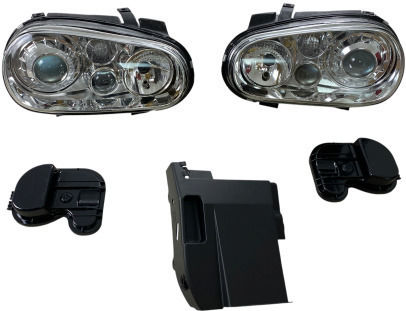Front Lights Vw Golf Iv R32 Chrome Without H7 Bulbs Set 2 Pieces Swv02d