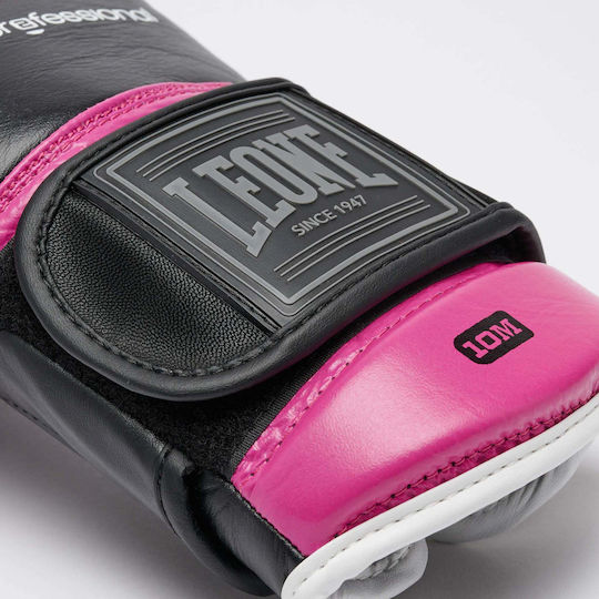 Leone 1947 Leather Boxing Gloves for Competition Black/Fuchsia