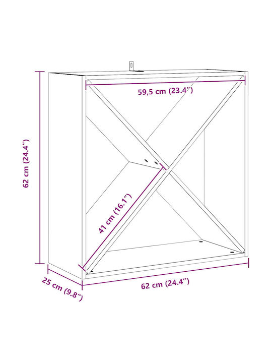 vidaXL Cu picioare Cămară de Băuturi Albă 62x25x62εκ.