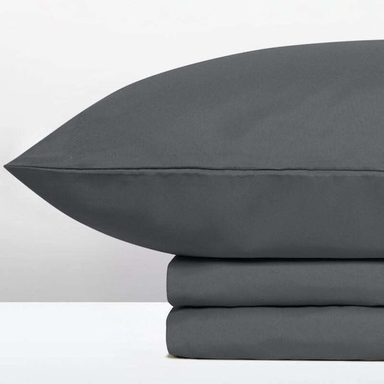 Cannon Σετ Υπέρδιπλο 3τμχ 160x200+35εκ. με Λάστιχο Dark Grey