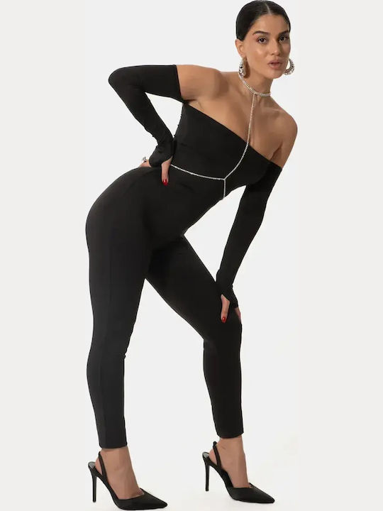 One-Piece Strapless Jumpsuit Sleeves Size One Size
