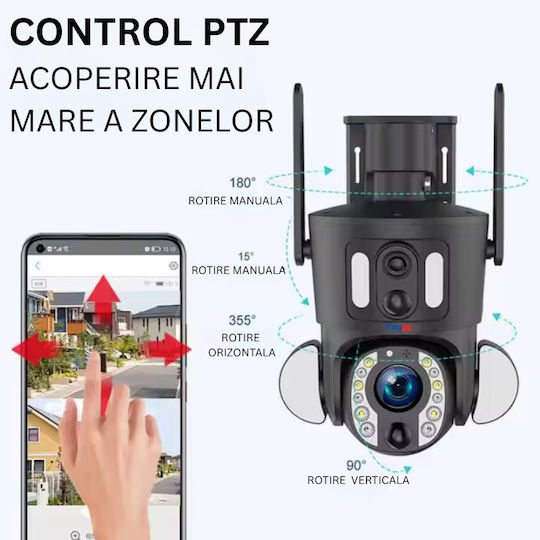 Wifi Surveillance Camera 6mp Resolution Solar Powered 20x Optical Zoom Human Detection Ip66