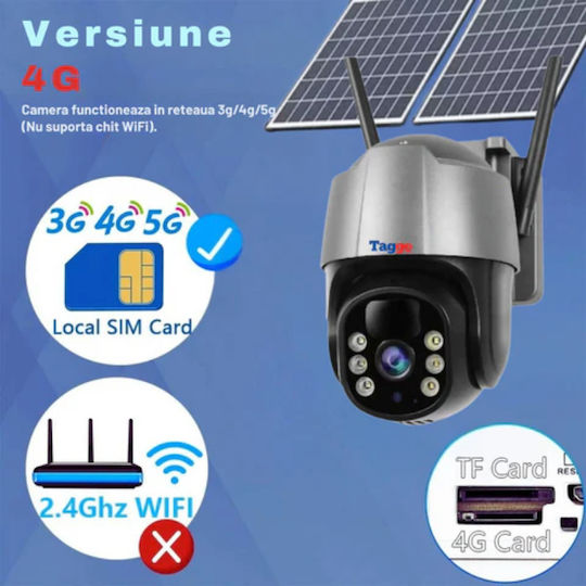 Cameră de Supraveghere Solară de Exterior 4G Cartelă SIM 5 MP 10x Zoom Full HD Cameră Dublă Panou Solar 10W IP66 Rezistentă la Apă + Card 64GB