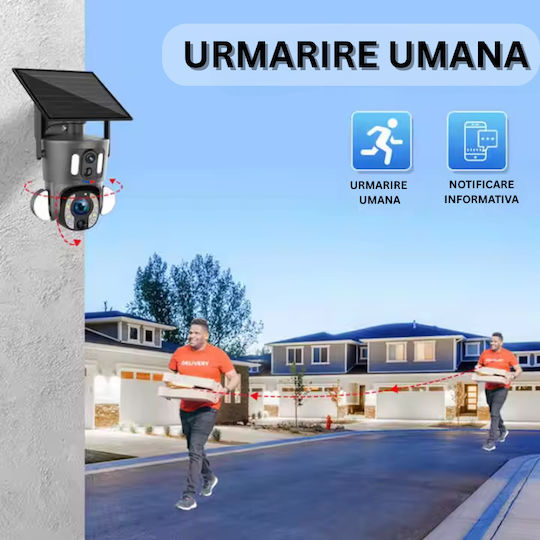 Wifi Surveillance Camera 6mp Resolution Solar Powered 20x Optical Zoom Human Detection Ip66