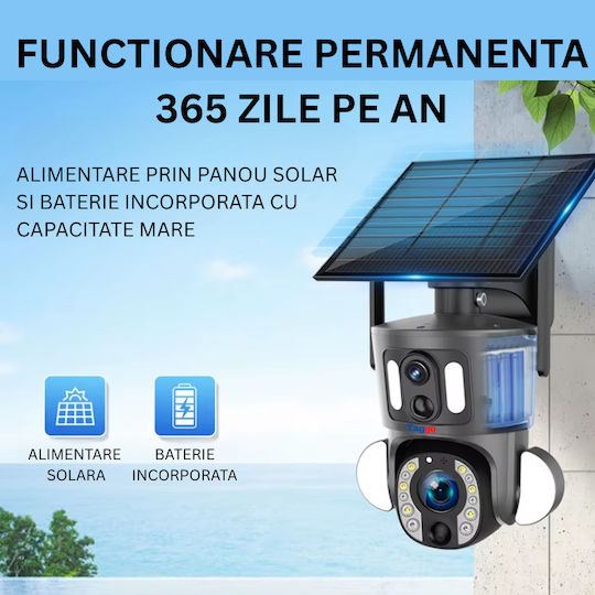 Wifi Surveillance Camera 6mp Resolution Solar Powered 20x Optical Zoom Human Detection Ip66