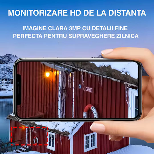 Cameră de Supraveghere Wireless Lentilă cu Zoom Optic 5x 3mp Ip66 Rezistentă la Apă și Praf Detectare Umană Inteligentă Comunicare Bidirecțională