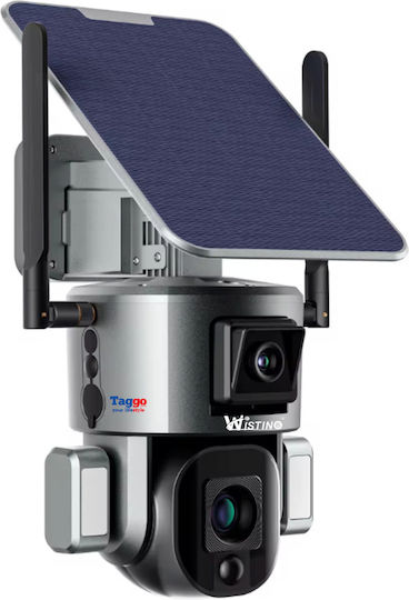 Cameră de Supraveghere 4G 4K Ultra HD Cameră Dublă 4MP+4MP Zoom Optic 20x Încărcare Solară Rotire Controlată prin Aplicație Rezistentă la Apă IP66