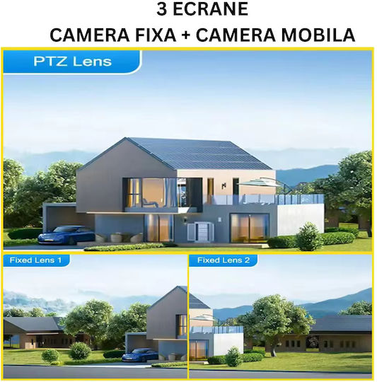 Cameră de Supraveghere 4G 6K Ultra HD Cameră Dublă 12MP Panou Solar 20W Încărcare Rotire Controlată prin Aplicație Impermeabilă IP66