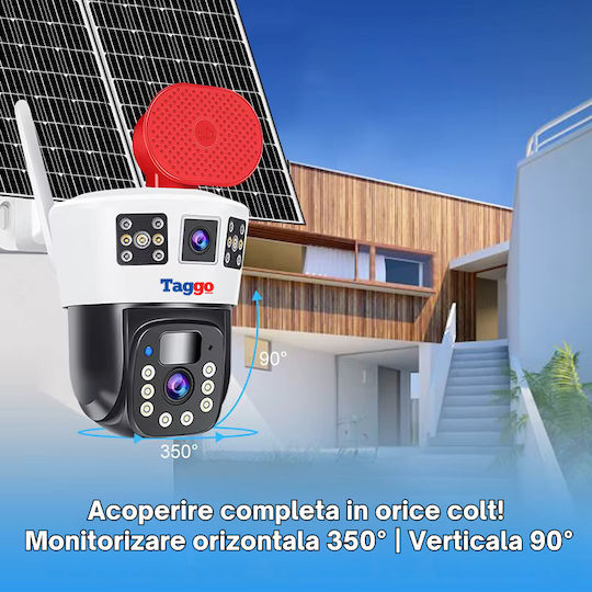 Cameră de Supraveghere 4G 6K Ultra HD Cameră Dublă 12MP Panou Solar 20W Încărcare Rotire Controlată prin Aplicație Impermeabilă IP66