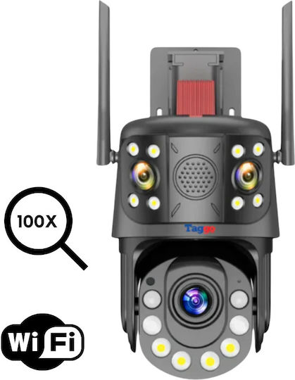 Wi-Fi 4K Камера За Наблюдение 100x Увеличение 3 Обектива Управление С Приложение Откриване На Хора Ip66 Водоустойчива