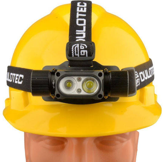 Dulotec Επαναφορτιζόμενος Φακός Κεφαλής LED IP44 με Μέγιστη Φωτεινότητα 1200lm
