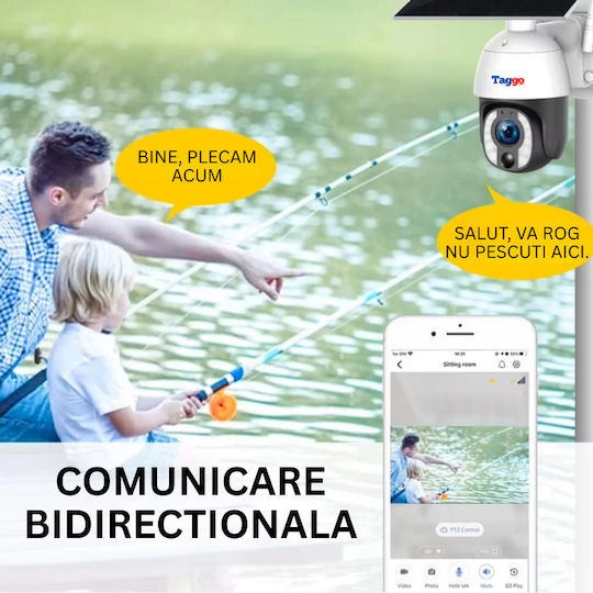 Cameră de Supraveghere Panou Solar 8MP Conexiune Cartelă SIM 4G Zoom Optic 20x Comunicare Bidirecțională