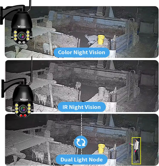 Cameră de Supraveghere Wifi 4K Ultra HD Zoom Optic 100x Rotire Controlată prin Aplicație Impermeabilă IP66