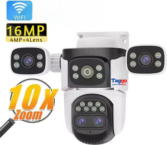 Cameră Supraveghere Wifi 16MP – Zoom 10x Vedere Nocturnă Color Audio Bidirecțional Detectare Mișcare Urmărire Automată Multi Obiectiv