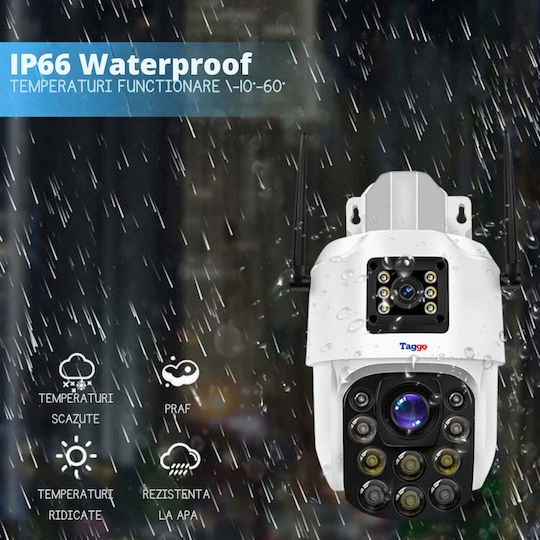 4k Wifi Surveillance Camera 100x 2 Lenses App Control Human Detection Ip66 Waterproof