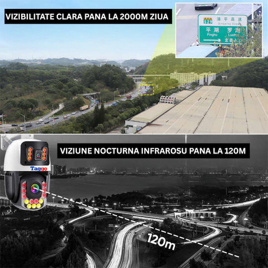 Cameră Supraveghere Conexiune Wi-Fi 8MP 4K Zoom Optic 50x Vedere Nocturnă Color