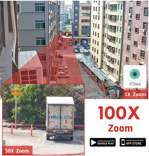 Cameră de Supraveghere 4G 4K Ultra HD Zoom Optic 100x Rotire Controlată prin Aplicație Impermeabilă IP66