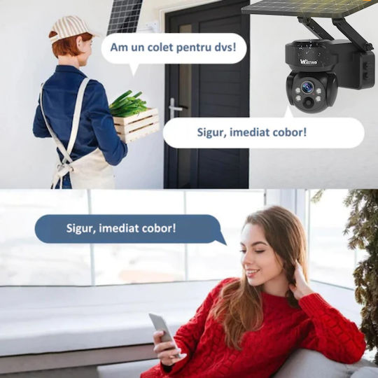 4g Solar Surveillance Camera Sim Card 5mp Solar Panel App Control Waterproof