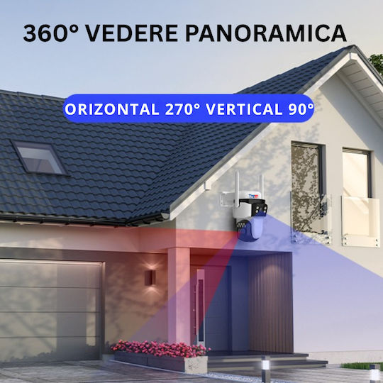 Cameră de Supraveghere cu Panou Solar 4G Detecție Umană 360° PTZ Lentilă Dublă Zoom 10x Rezistentă la Apă