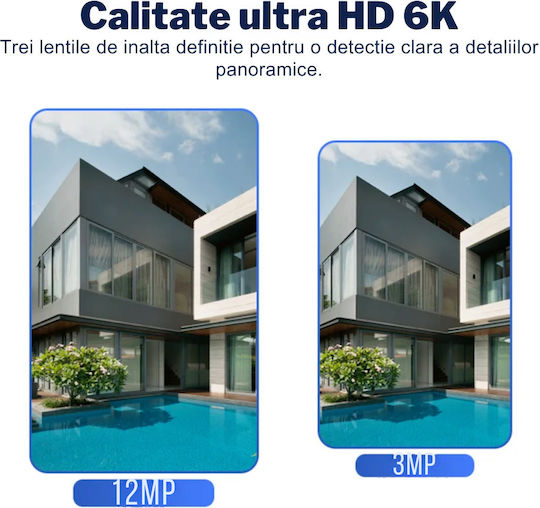 Cameră Crocodil 4G Solară cu Mai Multe Lentile 12MP Panou Solar 20W Stocare Cloud SD IP66 Rezistentă la Apă Urmărire Persoană