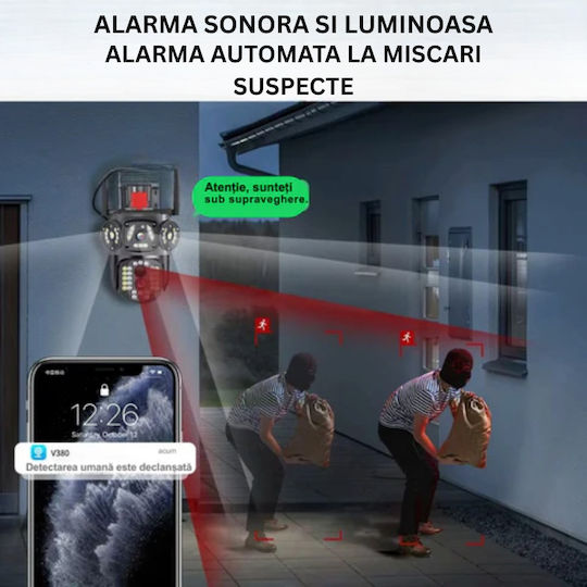 Wifi Surveillance Camera 10x Zoom 3 Screens 4k Resolution Human Detection Auto Tracking Ip66