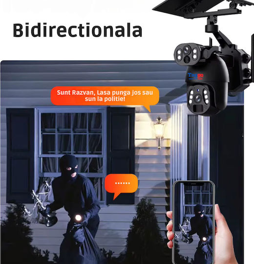4G Ultra HD Surveillance Camera Dual 6MP Camera Solar Charging App-Controlled Rotation IP66 Waterproof