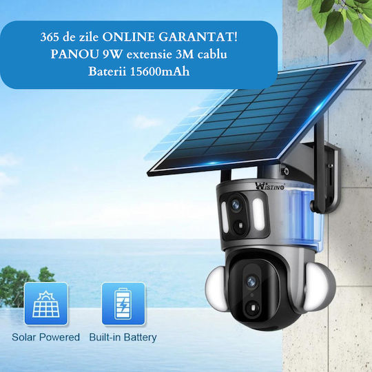 Dual Camera Surveillance Camera 6MP 4G 3K Ultra HD Solar Charging App-Controlled Rotation IP66 Waterproof