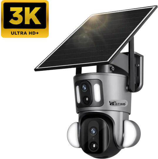 Dual Camera Surveillance Camera 6MP 4G 3K Ultra HD Solar Charging App-Controlled Rotation IP66 Waterproof
