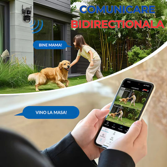 4g Sim Card Surveillance Camera 6k 10mp 3 Screens Automatic Tracking App Control Waterproof Full Color