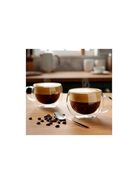Vilde Σετ Φλιτζάνια Espresso Γυάλινα Διάφανα 280ml 2τμχ