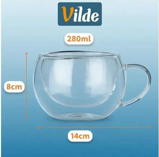 Vilde Set of Cups Espresso Glass Transparent 280ml 2pcs