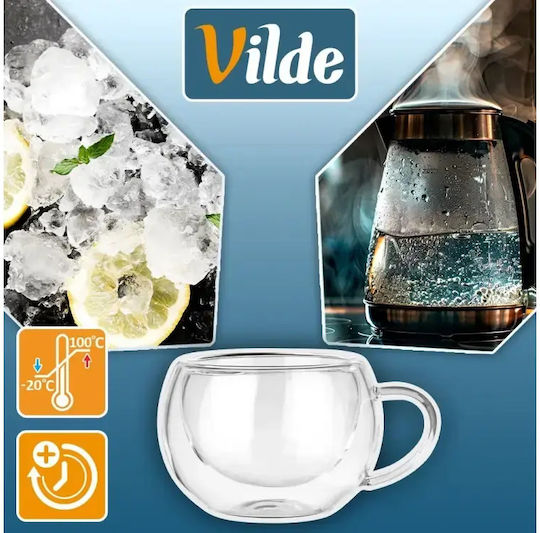 Vilde Set of Cups Espresso Glass Transparent 280ml 2pcs