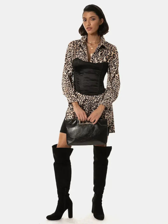 Oversized Animal Print Shirt Size One Size