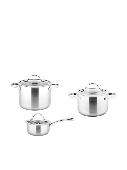 Teesa Cook Expert Master Stainless Steel Pots Set with Ceramic Interior Coating 6 Pieces