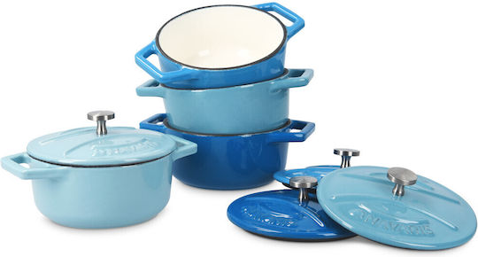 Navaris Cast Iron Pots Set 4 Pieces