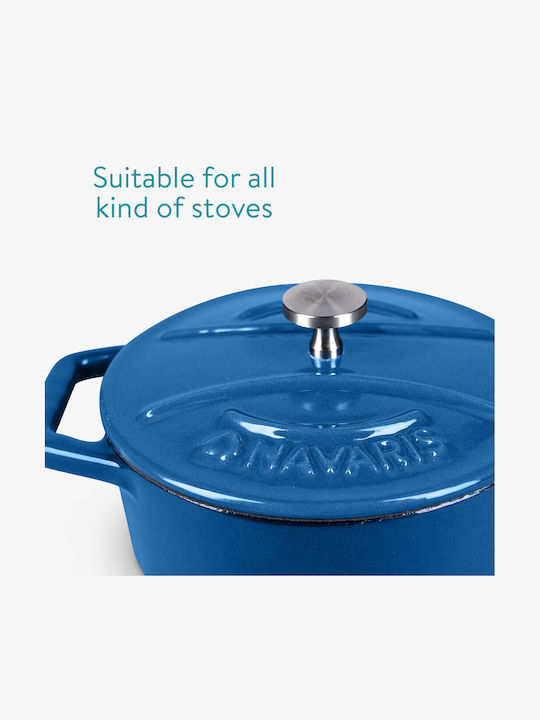 Navaris Pots Set of Cast Iron with No Coating 4pcs