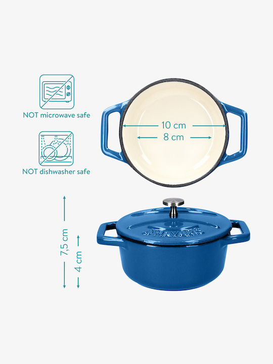 Navaris Pots Set of Cast Iron with No Coating 4pcs