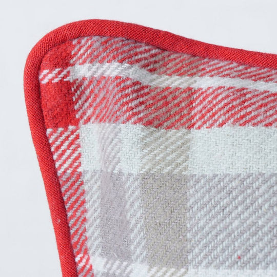 MSA Sofa Cushion from 100% Cotton Gray Red 20x30cm