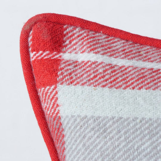 MSA Sofa Cushion from 100% Cotton Gray Red 20x30cm