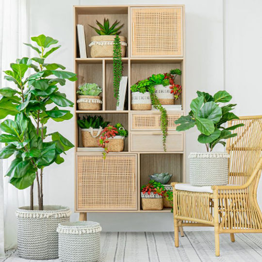 Artekko Plant Pot Concrete Beige 16x16x14cm 2pcs