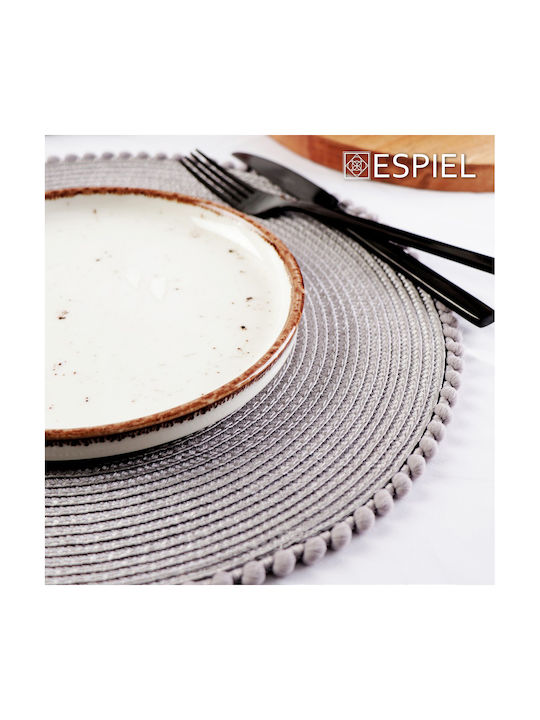 Espiel Round Plastic Placemat Silver 38cm PUL506