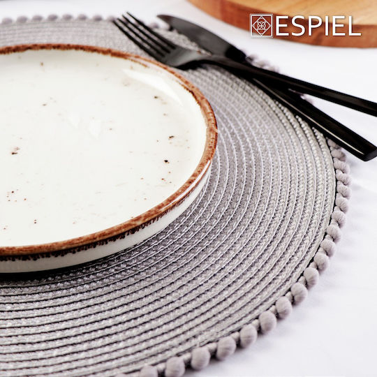 Espiel Placemats Rotund Plastic Argintiu 38cm PUL506 1buc