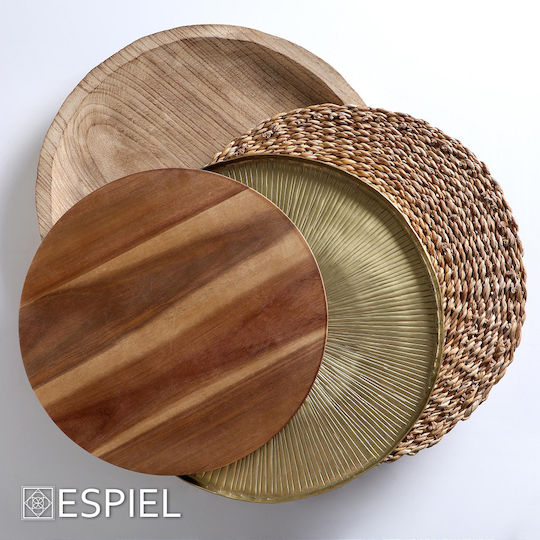 Espiel Σουπλά Στρογγυλό Ψάθινο Καφέ 40cm 6τμχ